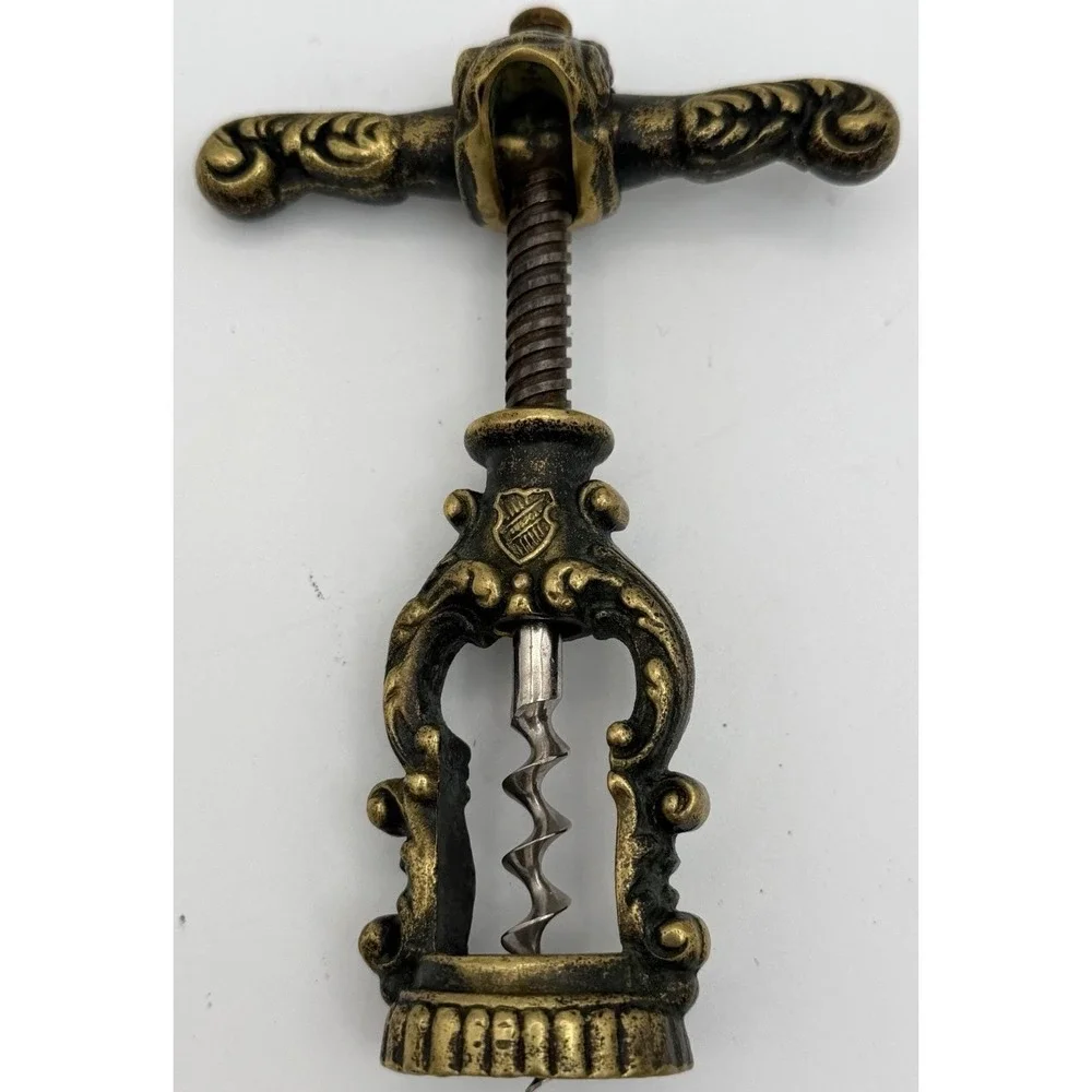 Reissmann Ornate Brass Patent Roll-Over Corkscrew Art Deco Vintage Vibe